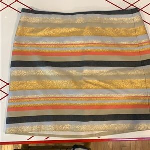 J. Crew metallic striped skirt